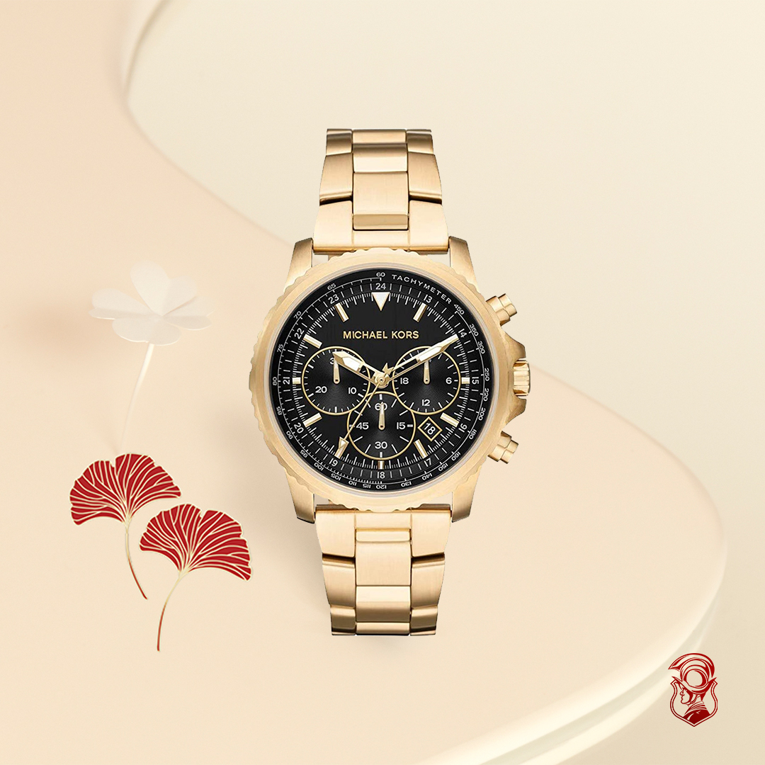 MSP: 82879 Michael Kors Theroux Chronograph Gold Watch 42mm 7,410,000