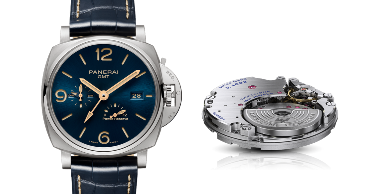 Đồng hồ Luminor Due GMT Power Reserve 45mm và Panerai Calibre P.4002