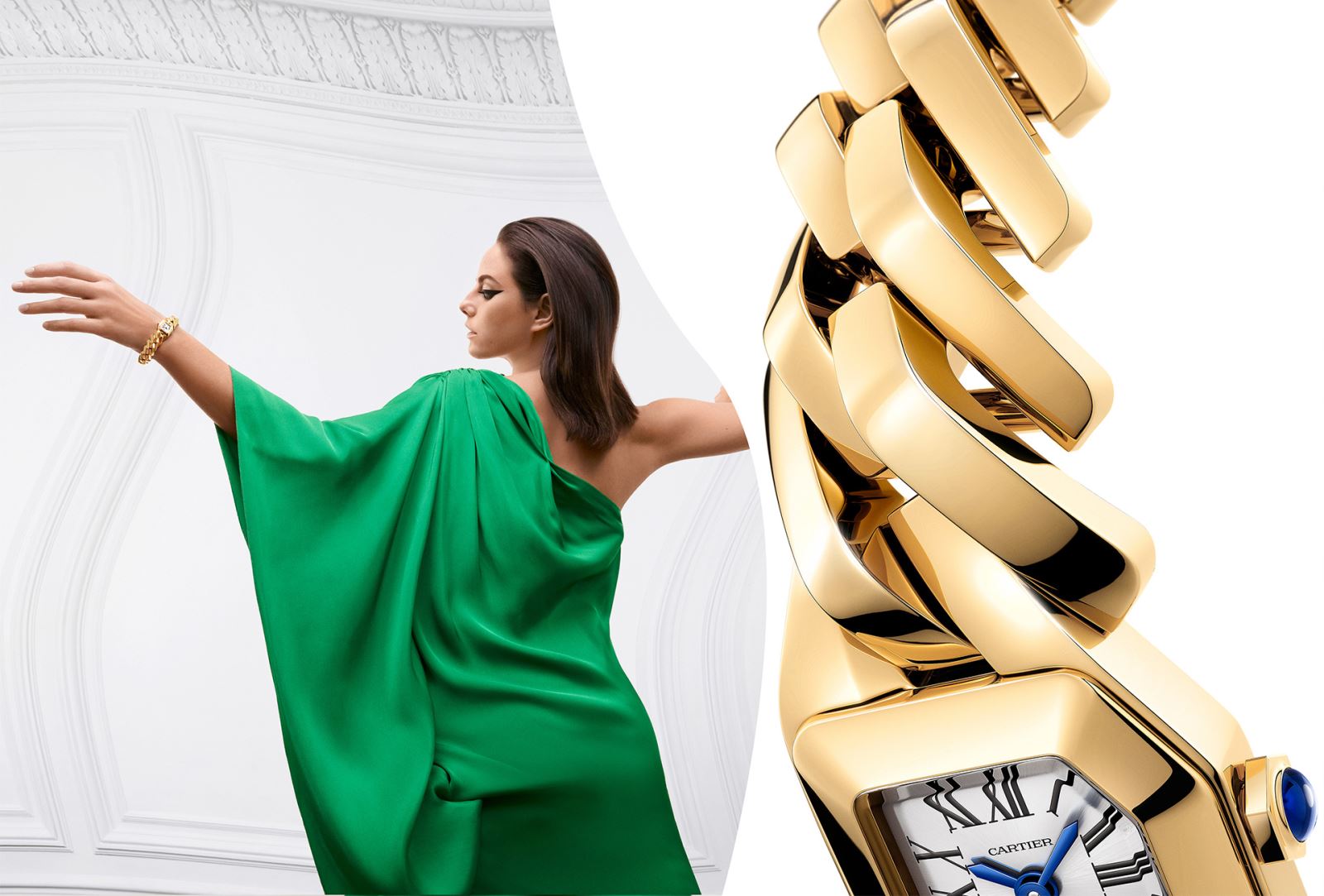 đồng hồ nữ Cartier Maillon vàng gold