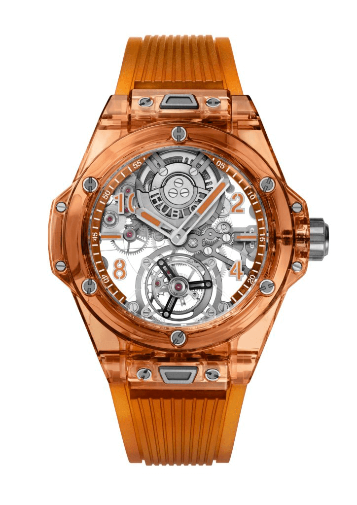 Thông số kỹ thuật và giá của Hublot Big Bang Tourbillon Sapphire Orange Mã quốc tế: Ref.  419.JO.0120.RT