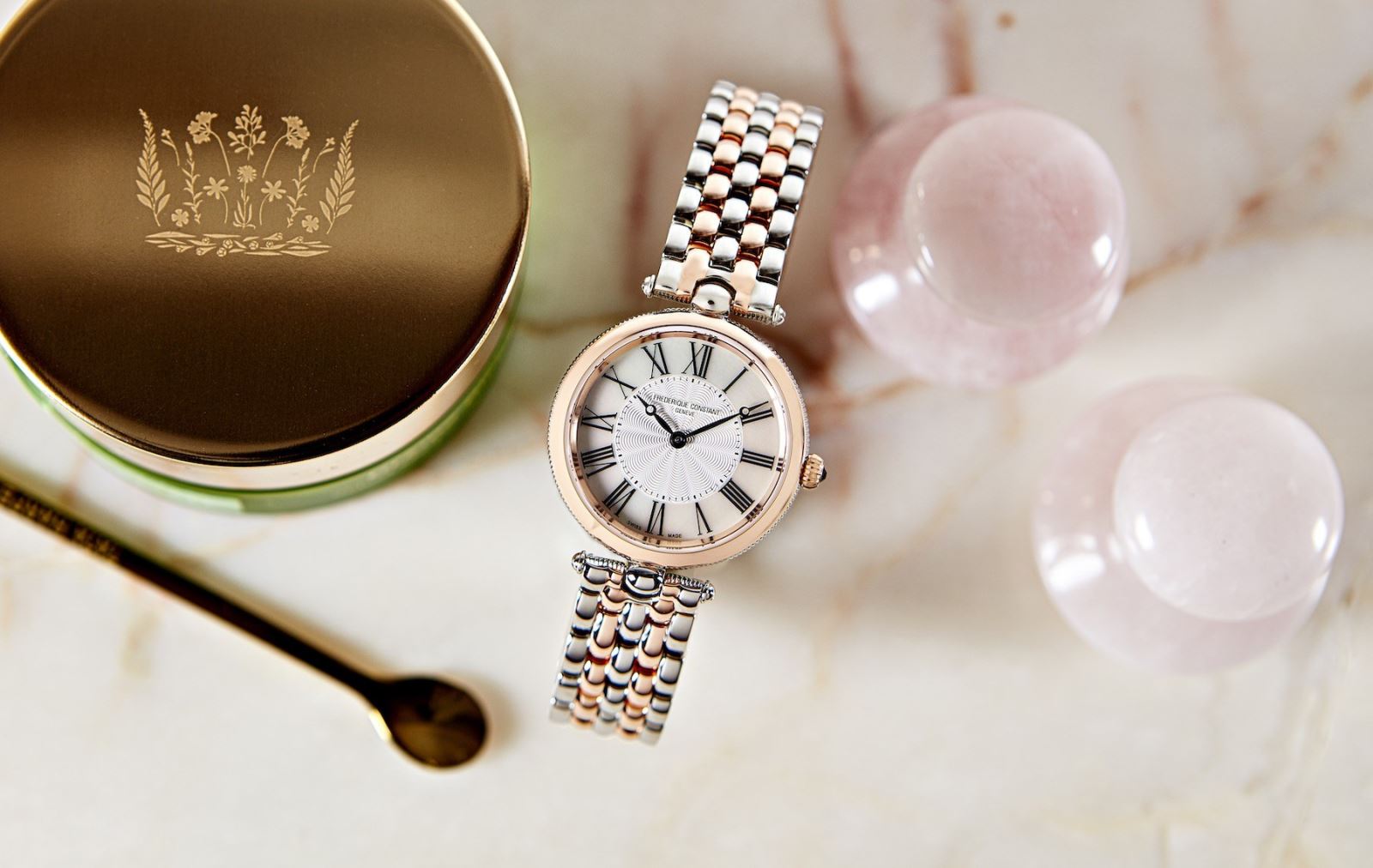 đồng hồ nữ mặt tròn frederique constant Classics Art Déco Round mới