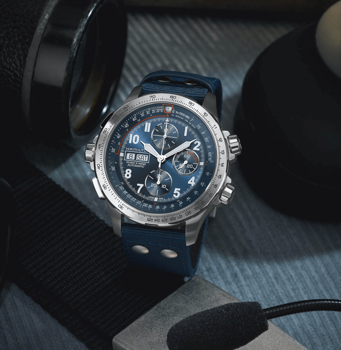 đồng hồ phi công hamilton khaki aviation x-wind chronograph 2021